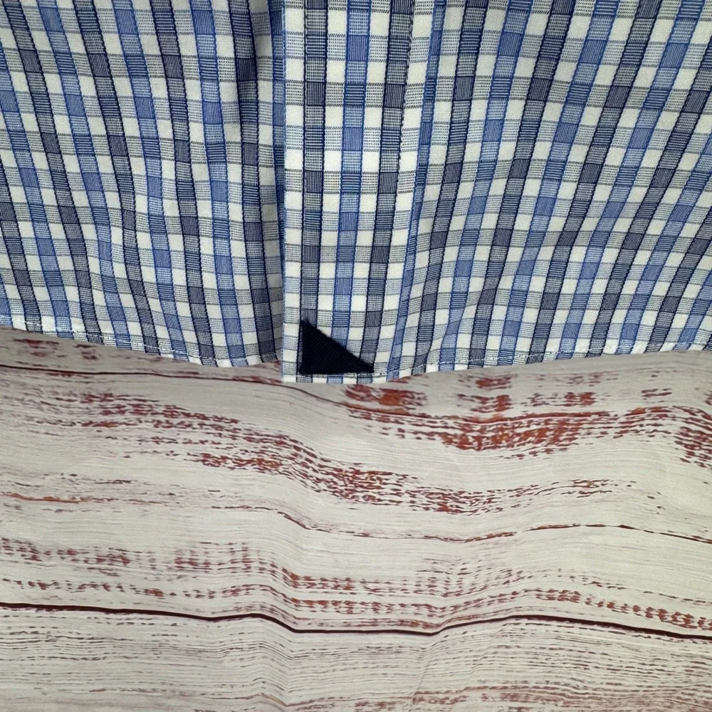 UNTUCKit Shirt Mens Large Blue Gingham Check Wrinkle Free‎ Cotton Button Down